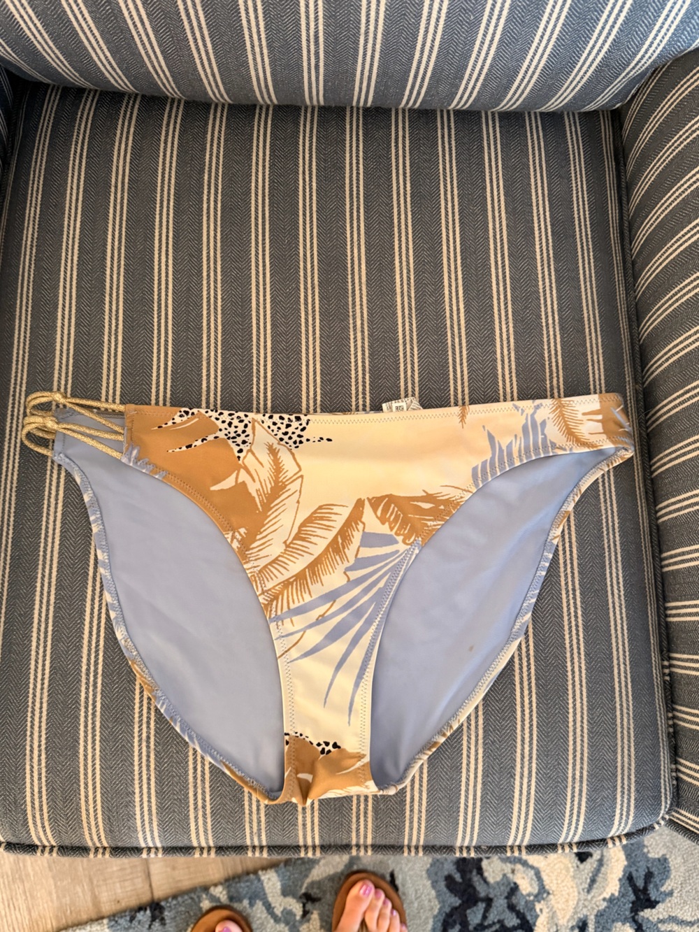 Aerie Light Blue and Tan - Tropical Print Bottoms